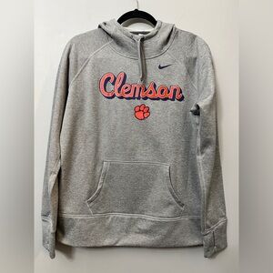 Nike Clemson Tigers Women's Therma-Fit Hoodie Heather Gray Sz L Pullover